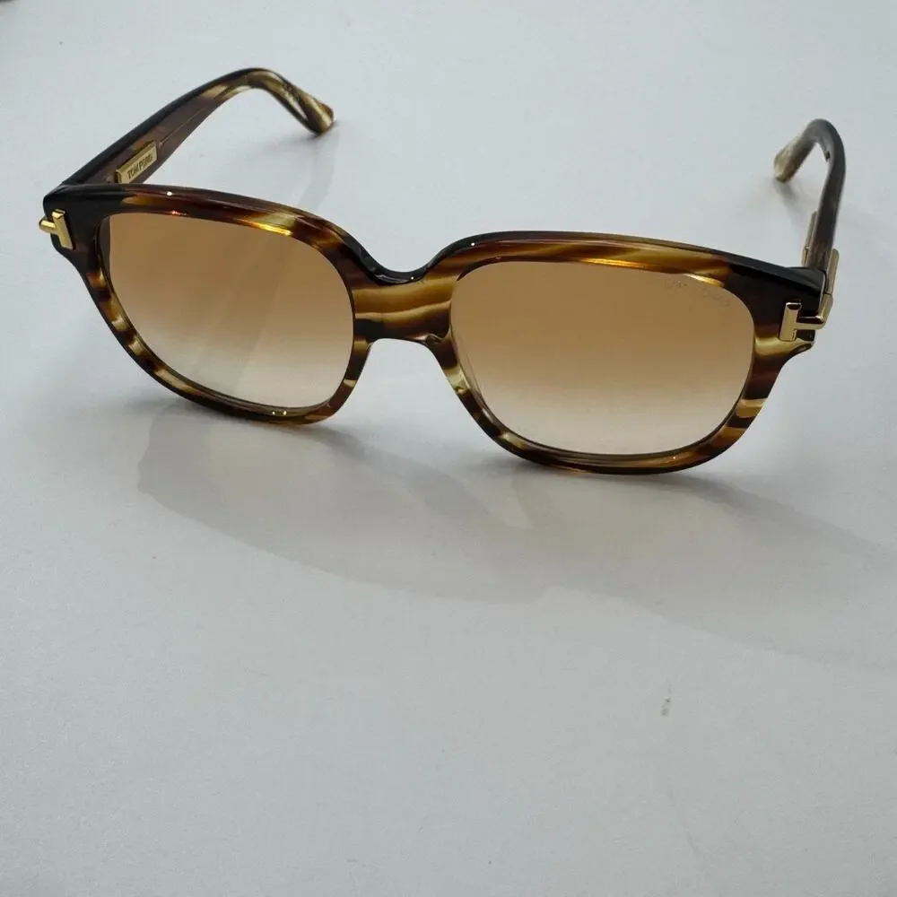 Tom Ford Sunglasses Icon FT1236 55F Havana Square Frame Brown Gradient Lens 58mm